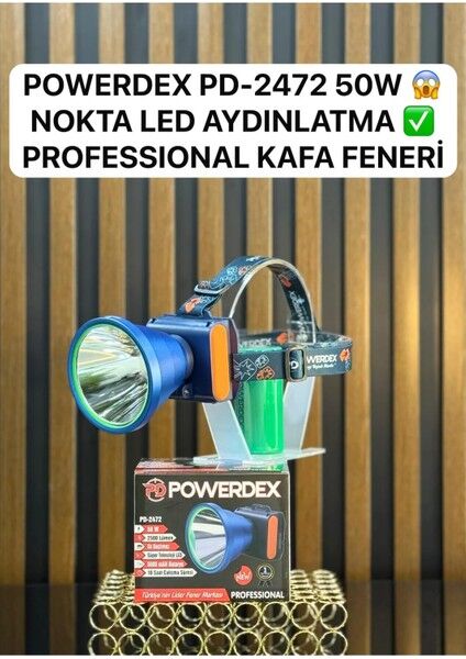 Pd 2472 50W Şarjlı Kafa Lambası | 2500 Lümen Nokta LED
