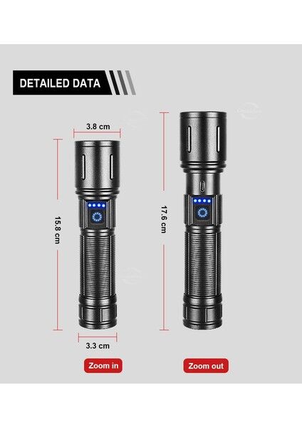 Powerdex PD-4200 10WATT Süper LED Yağmur Suyu Geçirmez Profesyonel Şarjlı El Feneri