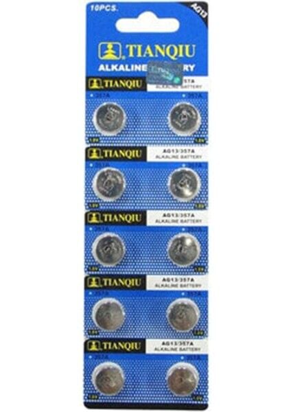 AG13 LR44/357 Düğme Pil Alkalin 10'lu