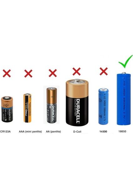 18650 Şarjlı Pil (El Feneri Pili) 3.7 Volt 6800 Mah Büyük Boy Tekli