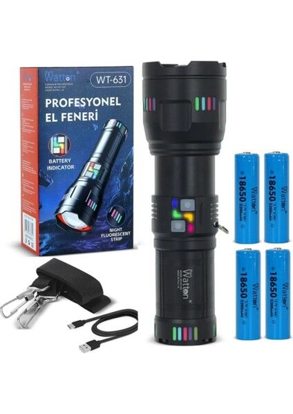 Lazer Etkili Profesyonel El Feneri 30.000 Lümen WT-631