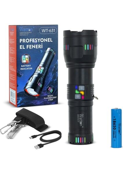Lazer Etkili Profesyonel El Feneri 30.000 Lümen WT-631
