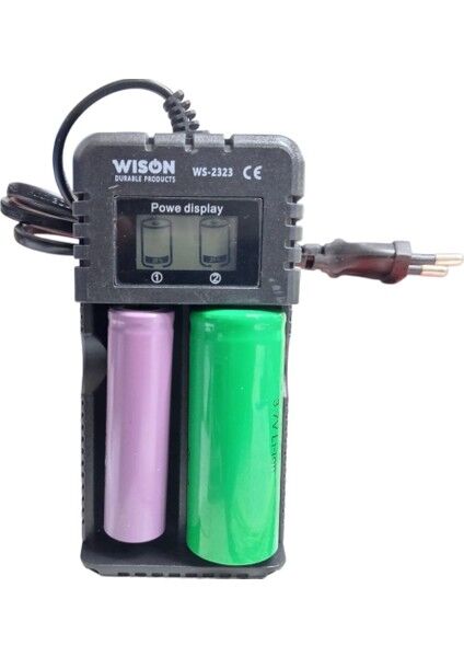 WS-2323 Akıllı Pil Şarj Aleti | 2400 Mah Çıkış – Şarj Göstergeli – 26650’E Kadar Tüm Pillerle Uyumlu