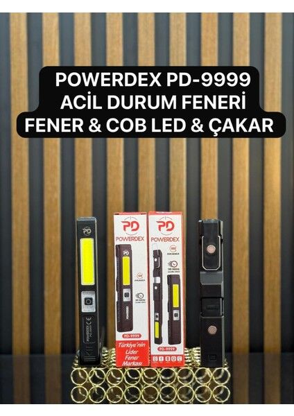 PD-9999 Profesyonel Tamirci Lambası | Cob LED – 360° Döner Başlık – Mıknatıslı – Çakar Mod – Şarjlı