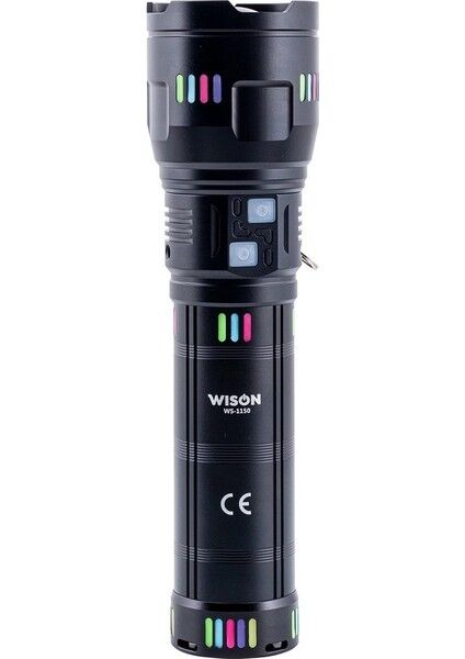 WS-1150 Profesyonel Şarjlı El Feneri | 60W – 5500 Lümen – 22000MAH – 10 Saat Çalışma – Zoom – Metal Gövde