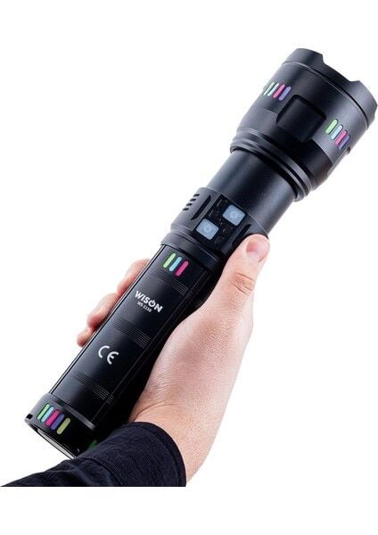 WS-1150 Profesyonel Şarjlı El Feneri | 60W – 5500 Lümen – 22000MAH – 10 Saat Çalışma – Zoom – Metal Gövde