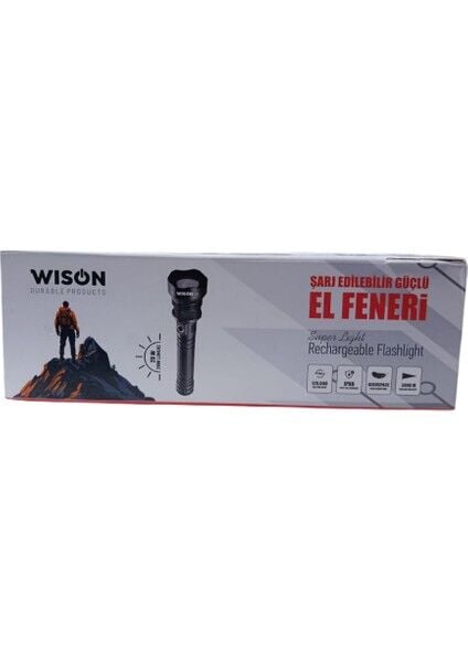 WS-5412 Profesyonel Tüfek Feneri | 20W 2000 Lümen | 11600 Mah | Zoomlu, Type-C Şarjlı