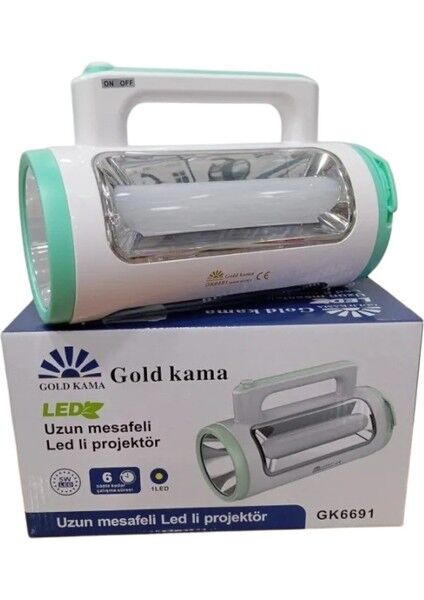 GK6691 Şarjlı El Feneri | Taşınabilir LED Işıldak, Güçlü Aydınlatma ve Uzun Pil Ömrü