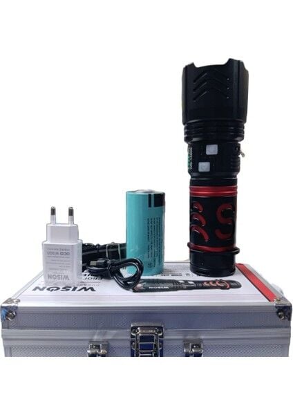 WS-14800 Profesyonel El Feneri | 80W – 8000 Lümen – 32000 Mah – Powerbank Özellikli, Type-C Şarjlı