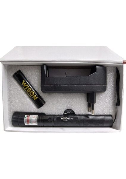 WS-503 Profesyonel Yeşil Lazer | Full Metal Gövde – Mercekli Başlık – Anahtarlı Güvenlik Sistemi – 18650 Pil Dahil