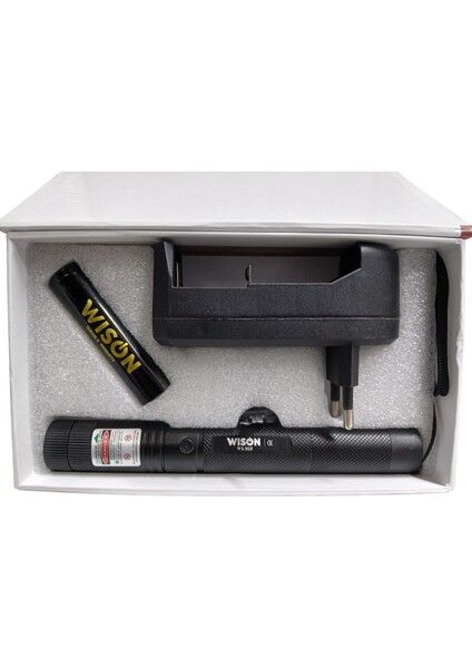 WS-503 Profesyonel Yeşil Lazer | Full Metal Gövde – Mercekli Başlık – Anahtarlı Güvenlik Sistemi – 18650 Pil Dahil