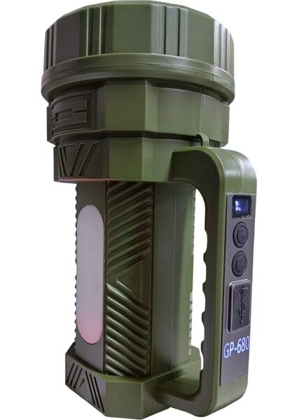 GP-680 Şarjlı El Feneri | 100W Projektör – 7 Mod – 2000MAH – Powerbank Özelliği