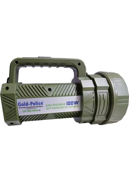 GP-680 Şarjlı El Feneri | 100W Projektör – 7 Mod – 2000MAH – Powerbank Özelliği