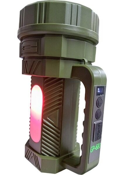 GP-680 Şarjlı El Feneri | 100W Projektör – 7 Mod – 2000MAH – Powerbank Özelliği