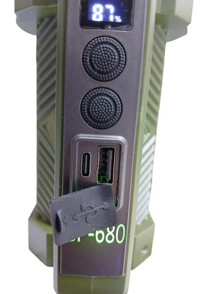 GP-680 Şarjlı El Feneri | 100W Projektör – 7 Mod – 2000MAH – Powerbank Özelliği