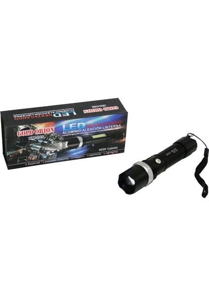 Gold Orıon KM-105 2ın1 Zoomlu El Feneri - Cob LED USB Şarjlı Metal Kasa 15.5cm 3000 Lumen (4887)
