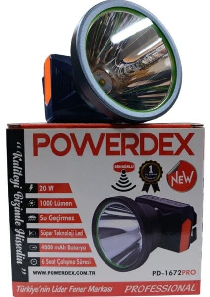 PD-1672-PRO Profesyonel Kafa Lambası | 20W – 1000 Lümen – 4800 Mah – Sensörlü – Type-C Şarjlı