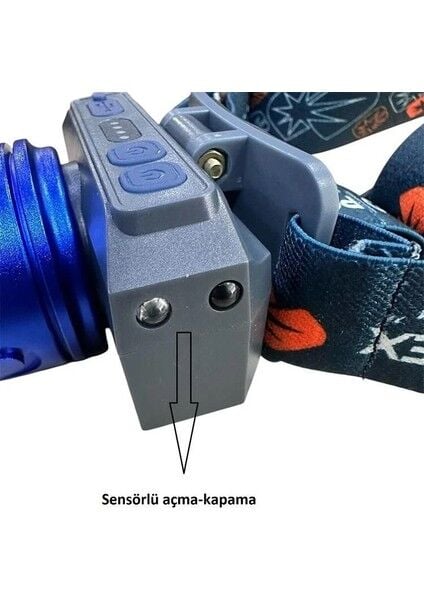 PD-2072 Profesyonel Kafa Lambası | 15W 1500 Lümen | Sensörlü, Zoomlu, Metal Kafa, Type-C Şarjlı