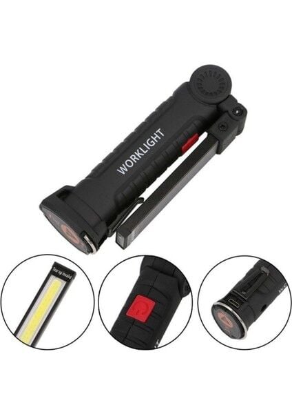 WT-295 Mıknatıslı Çalışma Lambası – Smd Güçlü LED + Parlak Ampül – 3 Işık Modu – 2-4-6 Saat – Askı ve Masaüstü Kullanım