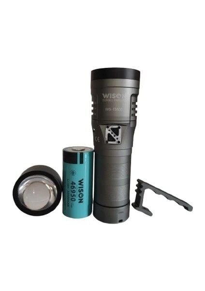 WS-15500 Profesyonel Uzun Menzilli El Feneri | 13.000 Lümen – 130W – 32.000 Mah