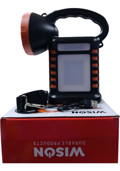 WS-4343 Profesyonel Kamp Feneri | Güneş Panelli, Powerbank Özellikli, Çok Amaçlı Aydınlatma