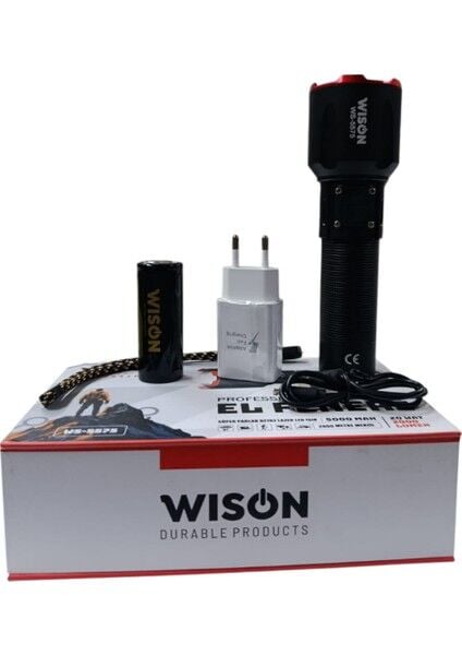 WS-5575 Profesyonel El Feneri | 20W 2000 Lümen | 5000 Mah, Zoomlu, Dijital Göstergeli, Type-C Şarjlı