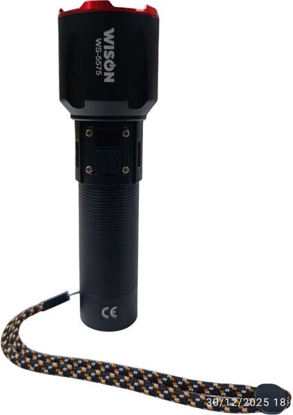 WS-5575 Profesyonel El Feneri | 20W 2000 Lümen | 5000 Mah, Zoomlu, Dijital Göstergeli, Type-C Şarjlı