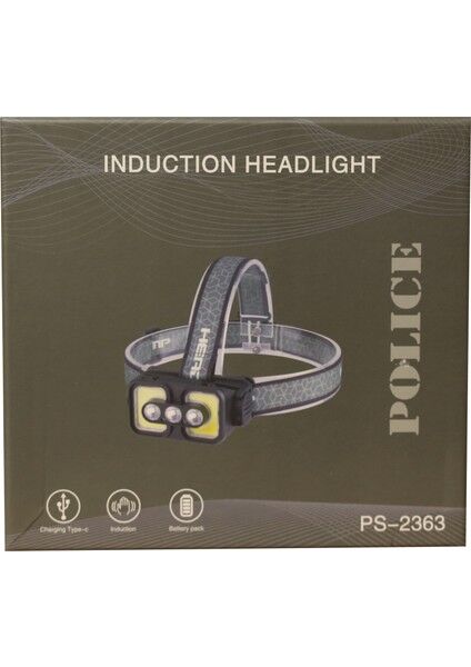 Polıce PS-2363 Üç Renk Işıklı,şarjlı, Sensörlü Kafa Feneri
