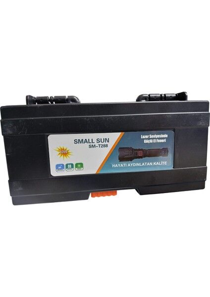 SM-T288 El Feneri - 80W Güçlü Işık - Lazer Etkili - Şarjlı ve Uzun Menzilli El Feneri