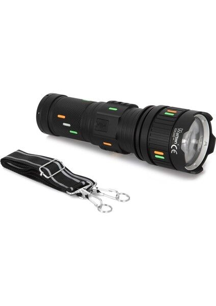 WT-731 El Feneri - Tg LED 1200 Metre Aydınlatma - Type-C Şarjlı Powerbank Özellikli - Alüminyum Gövde