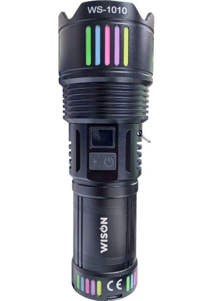 1010 Profesyonel El Feneri | 55W – 5500 Lümen – 13.200 Mah – Zoom Özellikli – Metal Gövde – Type-C Şarjlı