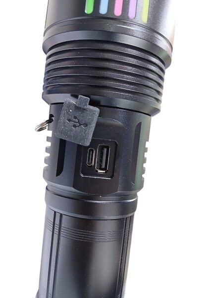 1010 Profesyonel El Feneri | 55W – 5500 Lümen – 13.200 Mah – Zoom Özellikli – Metal Gövde – Type-C Şarjlı