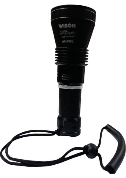 WS-5555 Profesyonel Dalış Feneri | 15W 2200 Lümen | 120M Su Geçirmez | Metal Gövde