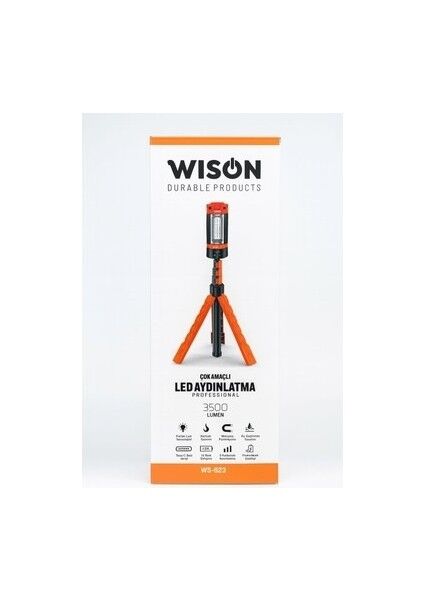WS-623 Çok Amaçlı Ayaklı Döner Başlıklı Tripod Aydınlatma | 3500 Lümen – 5 Mod – Powerbank – Su Geçirmez