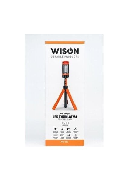 WS-623 Çok Amaçlı Ayaklı Döner Başlıklı Tripod Aydınlatma | 3500 Lümen – 5 Mod – Powerbank – Su Geçirmez