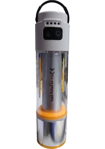 GP-222 Çok Fonksiyonlu Kamp Lambası | 1000 Lümen – Cam Gövde & Metal Baş – Type-C