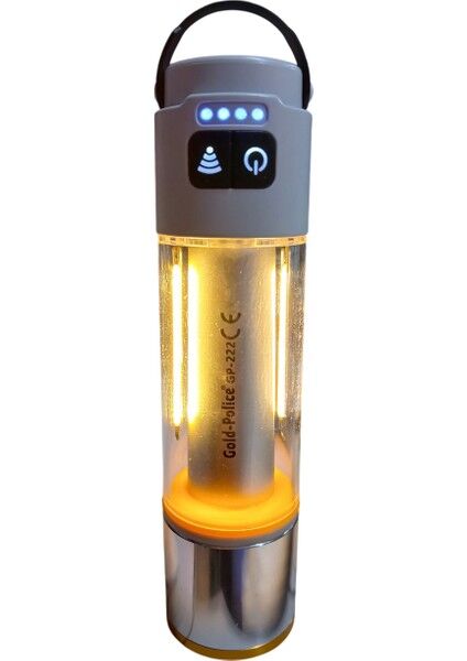 GP-222 Çok Fonksiyonlu Kamp Lambası | 1000 Lümen – Cam Gövde & Metal Baş – Type-C