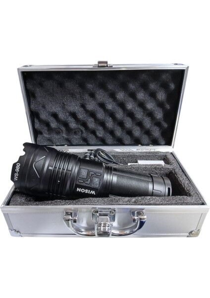 980 Profesyonel Zoomlu El Feneri | 60W – 6000 Lümen – 13.200 Mah – Type‑c – Metal Gövde