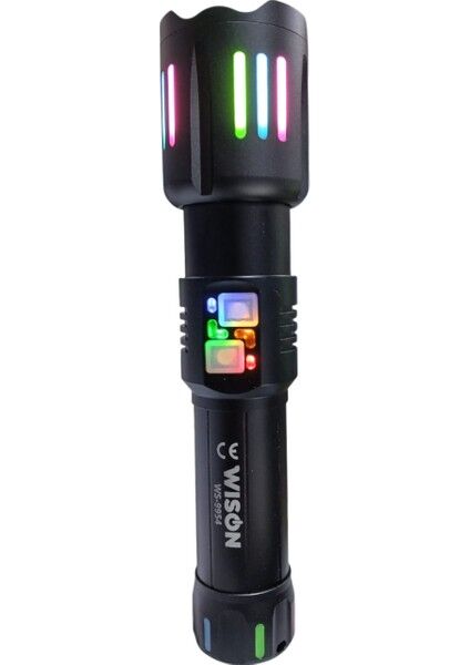 9954 Profesyonel El Feneri + Yeşil Lazer | 25W – 2500 Lümen – 5800 Mah Batarya – 2000 Metre Menzil – Metal Gövde