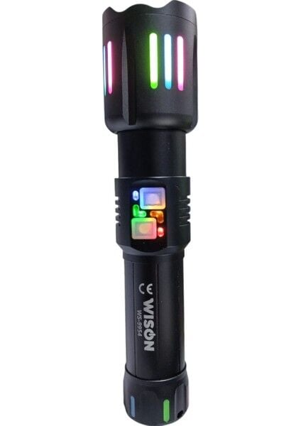 9954 Profesyonel El Feneri + Yeşil Lazer | 25W – 2500 Lümen – 5800 Mah Batarya – 2000 Metre Menzil – Metal Gövde