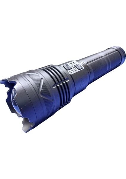 150W Ultra Güçlü Şarjlı LED El Feneri | 15.000 Lümen – 30.400 Mah Batarya V Yedek Pil – 2 Km Menzil – 4 Mod – Powerbank & Suya Dayanıklı – Çantalı