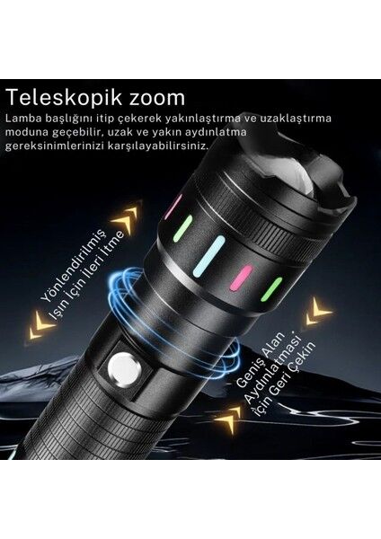 Adveha Va-1401 Profesyonel El Feneri 75w Led 1000 Lümen 500m Aydınlatma