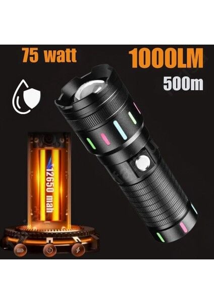 Adveha Va-1401 Profesyonel El Feneri 75w Led 1000 Lümen 500m Aydınlatma