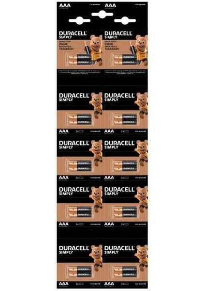 Alkalin AAA İnce Kalem Pil, 1,5 V LR03/MN2400 20'li Kartela