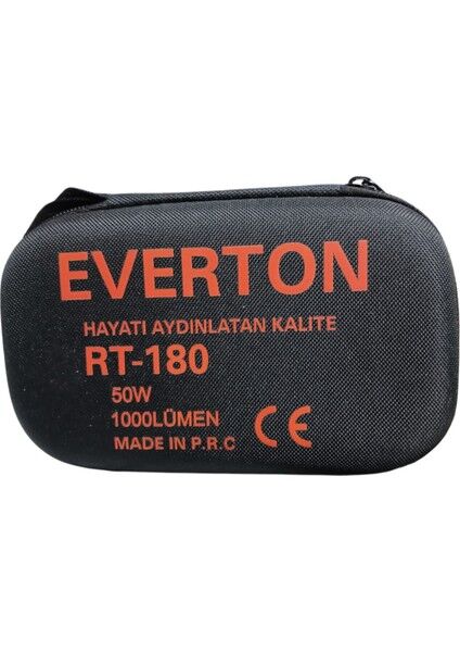 RT-180 El Feneri - 50W Güç - 1000 Lümen - Suya Toza Darbeye Dayanıklı Alüminyum Gövde - Şık Taşıma Çantalı