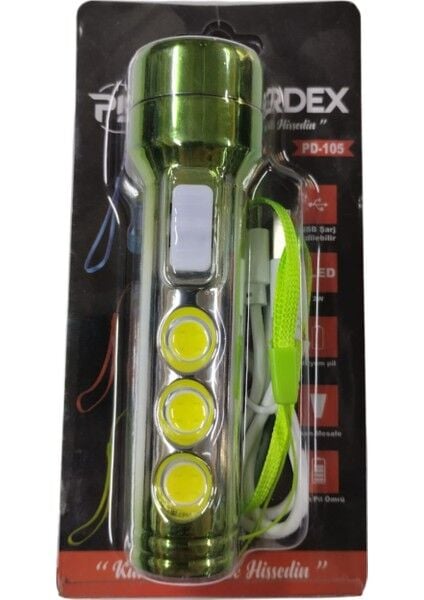 PD-105 Şarjlı LED El Feneri – Yüksek Işık Gücü, Uzun Ömürlü Pil, Taşınabilir Kullanım