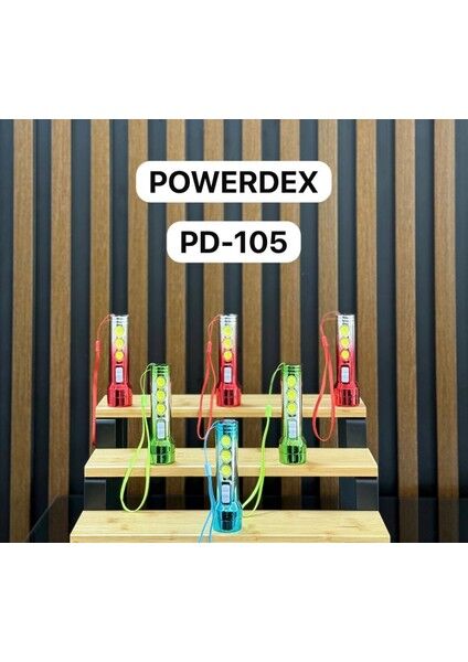 PD-105 Şarjlı LED El Feneri – Yüksek Işık Gücü, Uzun Ömürlü Pil, Taşınabilir Kullanım