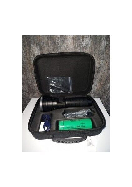 PD-14500 Profesyonel El Feneri | 65W – 6500 Lümen – 41000 Mah – Çoban Feneri - Metal Gövde, Type-C Şarjlı, Dijital Göstergeli & Kulplu