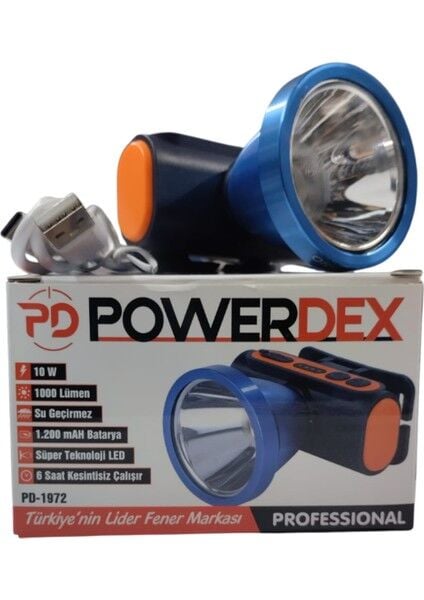 PD-1972 Profesyonel Kafa Lambası | 10W – 1000 Lümen – 1200 Mah – Nokta LED Teknolojisi – Type-C Şarjlı