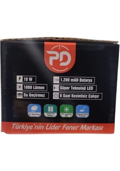 PD-1972 Profesyonel Kafa Lambası | 10W – 1000 Lümen – 1200 Mah – Nokta LED Teknolojisi – Type-C Şarjlı